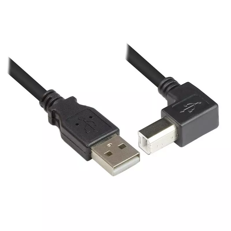 Techly USB 2.0 laidas A patinas / B patinas kampuotas 1m ICOC U-AB-10-ANG
