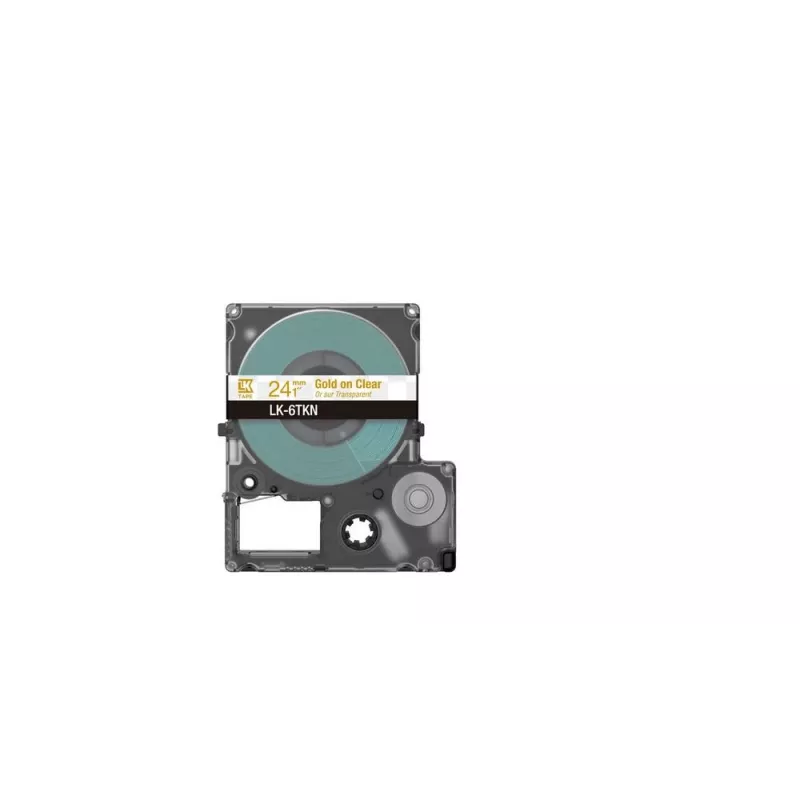 Etikečių juostelė Epson LK-6TKN auksinė permatoma 2,4 cm terminio perkėlimo