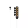 Hama 00223063 maitinimo ilgintuvas 2 m 4 kintamosios srovės lizdų (-ai) Lauko juodas