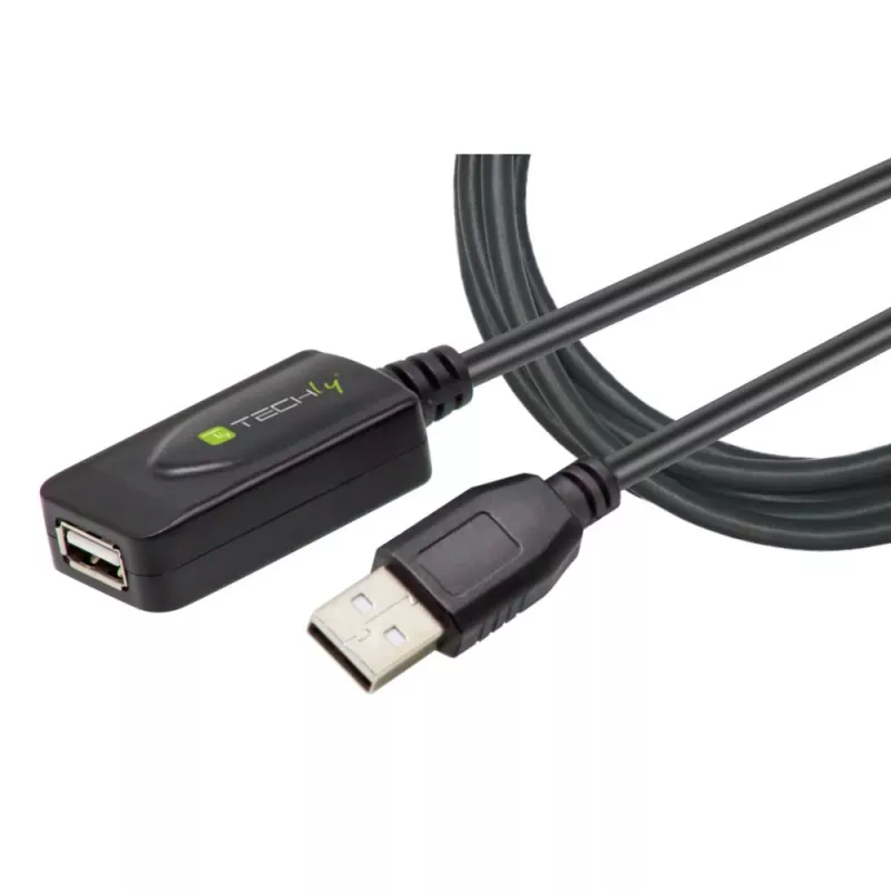 Techly IUSB-REP20TY USB kabelis USB 2.0 5 m USB A juodas