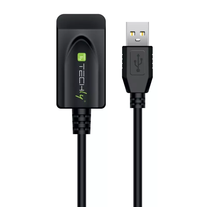 Techly IUSB-REP20TY USB kabelis USB 2.0 5 m USB A juodas