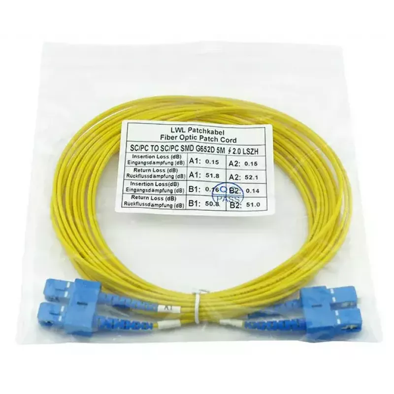 BlueOptics SFP3232BU5MK InfiniBand šviesolaidinis kabelis 5 m SC Geltonas