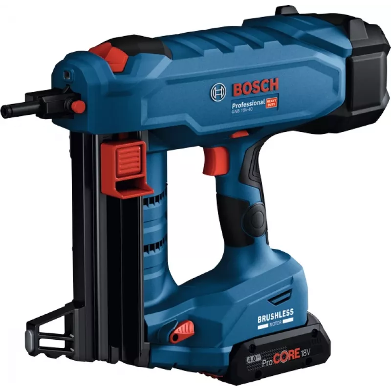 Vinių kalimo įrankis Bosch GNB 18V-40 maitinamas baterijomis 18 V lengvas