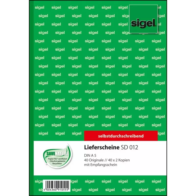 Verslo forma Sigel SD012 žalia A5 120 lapų