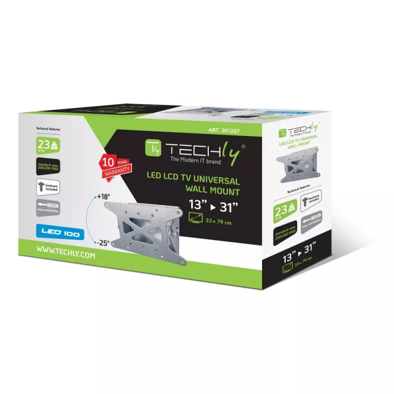 Techly 13-31 col. sieninis laikiklis LED LCD TV pakreipiamas ICA-LCD 109