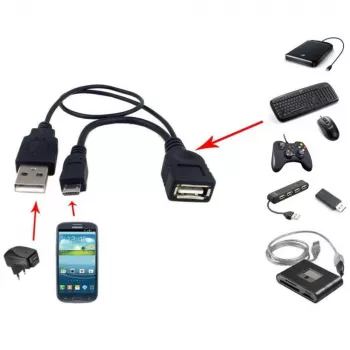 Techly USB 2.0 kabelis OTG A F Micro USB M su USB 30 cm juodas ICOC MUSB-MC2