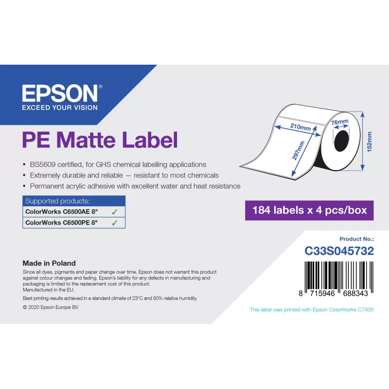 Epson C33S045732 spausdintuvo etiketė lipni spausdintuvo etiketė