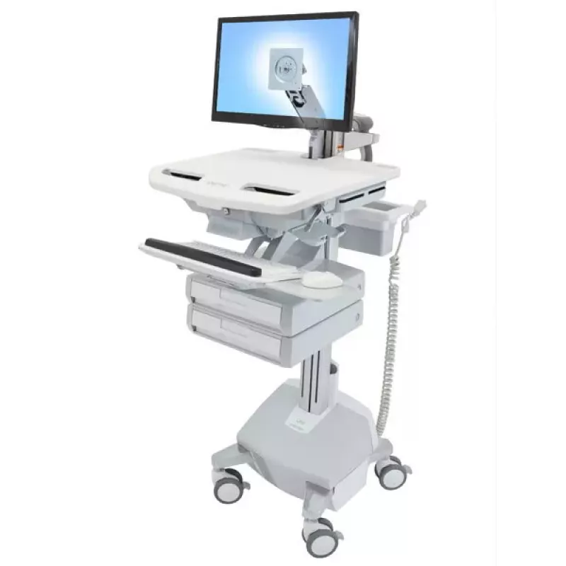 Multimedijos vežimėlis Ergotron StyleView, aliuminio pilkumo, baltas