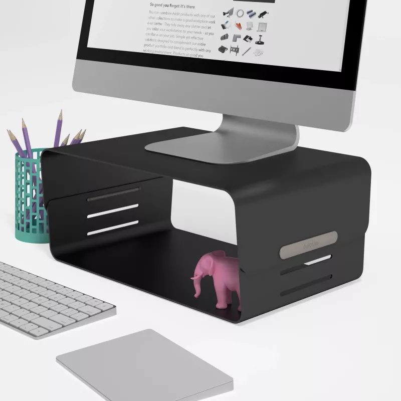 Dataflex Addit Bento® monitoriaus pakyla - reguliuojama 123, laisvai pastatoma, 20 kg, aukščio reguliavimas, juoda