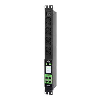 APC Easy PDU Metered 1U 16A 230V (8)C13, Metered, 1U, Vienfazis, Vertikalus, Juoda, 8 kintamosios srovės lizdų