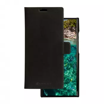 Dėklas telefonui su atvartu dbramante1928 Lynge, skirtas Samsung Galaxy S23 Ultra — juoda, 3 kortelių kišenės, tinka 6,8 colio ekranui