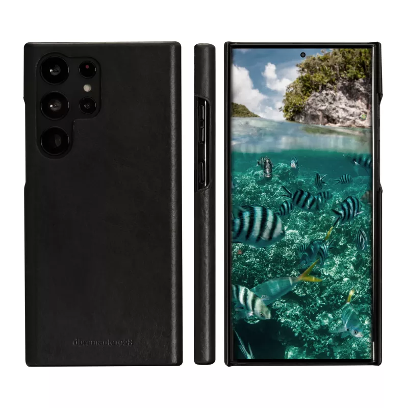 Dėklas telefonui su atvartu dbramante1928 Lynge, skirtas Samsung Galaxy S23 Ultra — juoda, 3 kortelių kišenės, tinka 6,8 colio ekranui