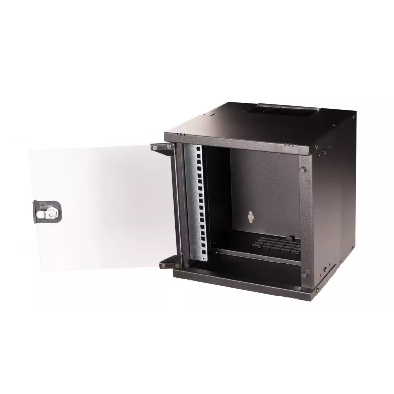 Prie sienos montuojama spinta EQUIP EWM-06-3030-B 6U, 312 mm pločio, 300–330 mm gylio, juoda