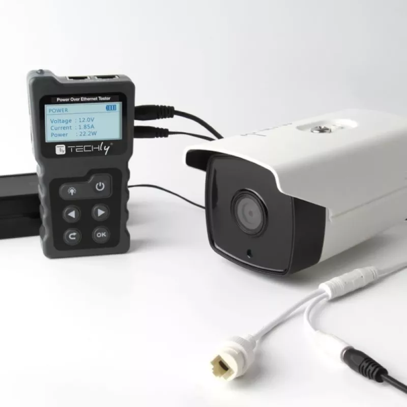 Techly I-CT PRO-POECK tinklo kabelių testeris PoE testeris Juoda, Pilka