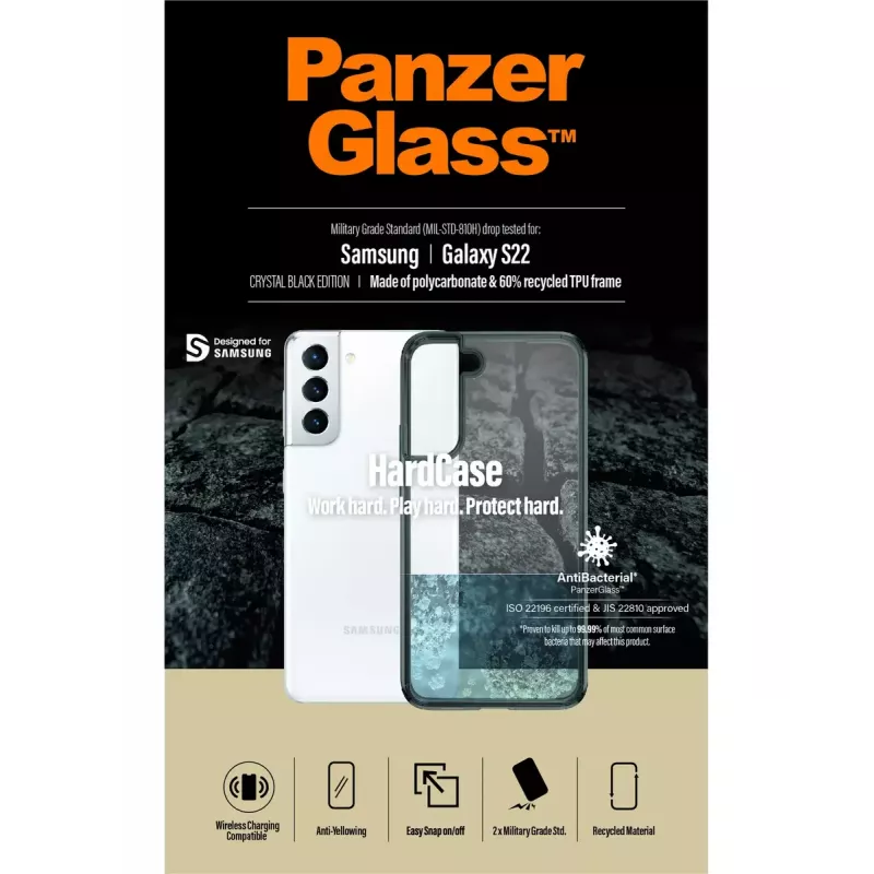 HardCase dėklas PanzerGlass Samsung Galaxy S22, permatomas