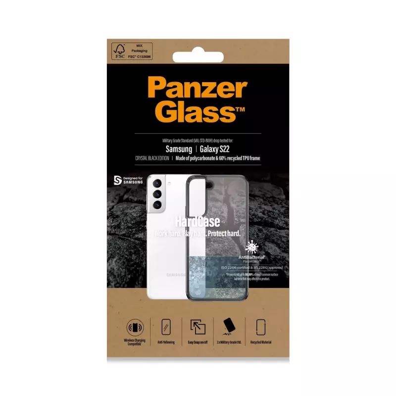 HardCase dėklas PanzerGlass Samsung Galaxy S22, permatomas