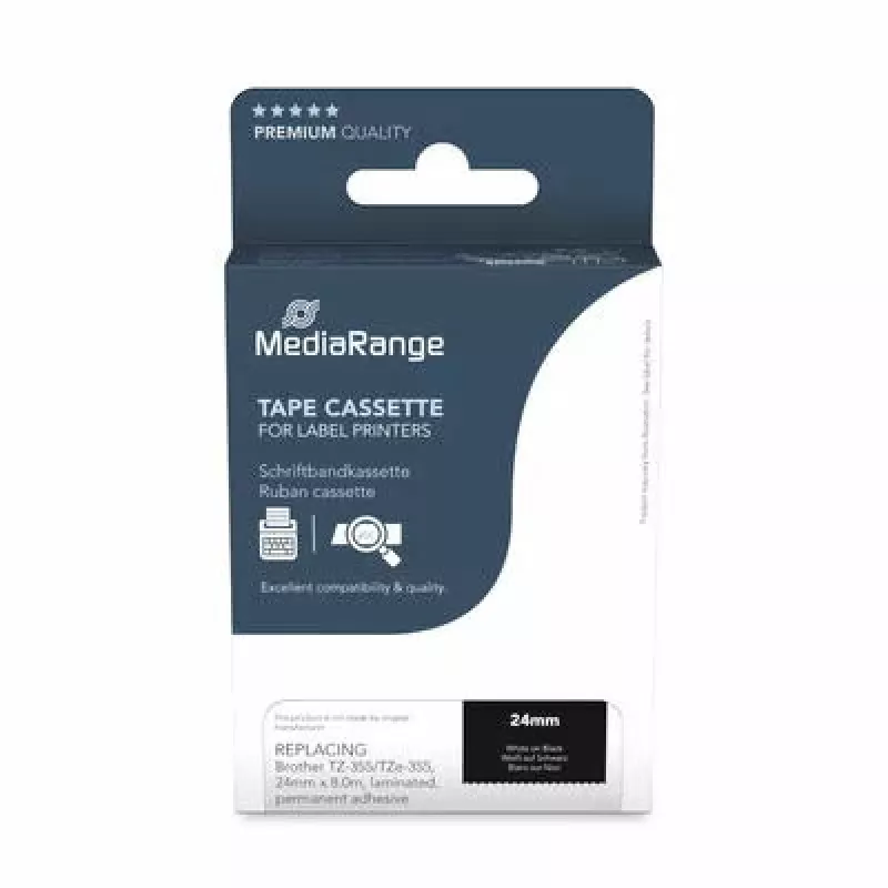 Spausdintuvo juostelė MediaRange MRBTZ355 Balta 2,4 cm x 8 m