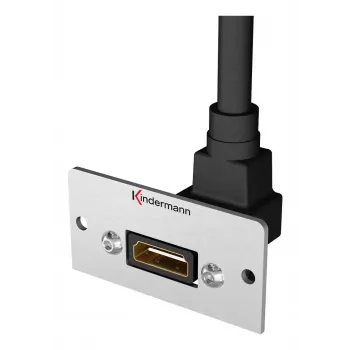 HDMI lizdas Kindermann 90° pilkas juodas