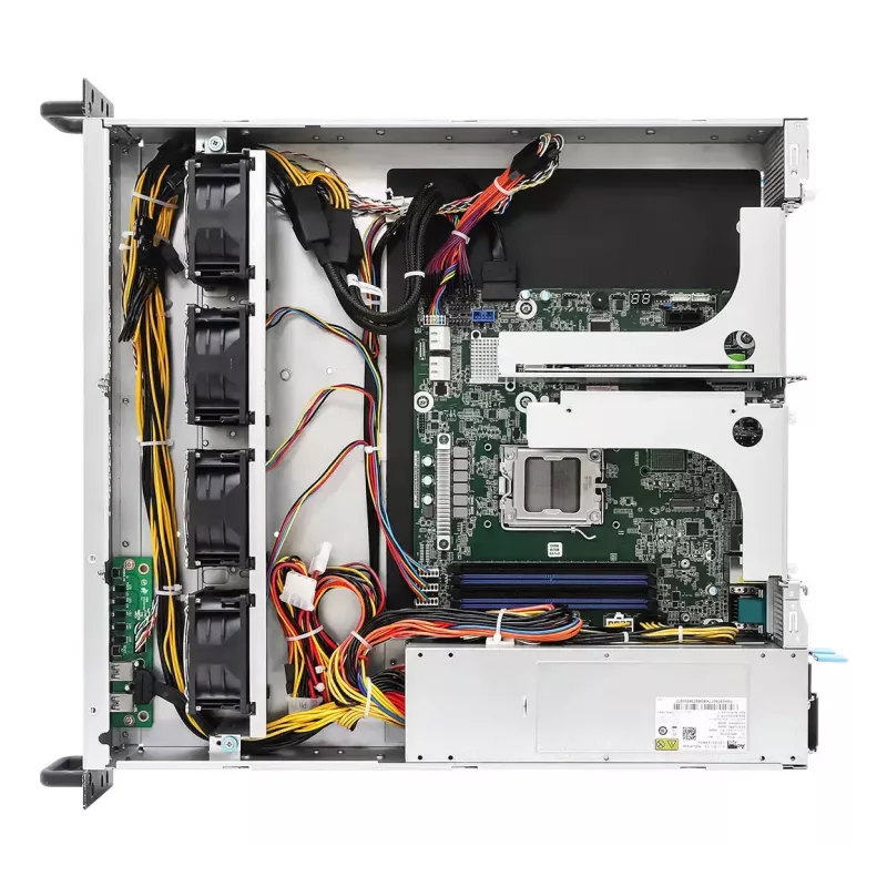 Serverio plikasis korpusas ASRock 2U1G-B650, 2U stovo korpusas, AMD B650 mikroschemų rinkinys, LGA 1718, 2× 2,5 colio nišos, 1000 W maitinimo blokas, DDR5, Aspeed AST2600, 5× USB-A, Gigabit Ethernet