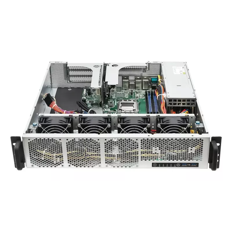 Serverio plikasis korpusas ASRock 2U1G-B650, 2U stovo korpusas, AMD B650 mikroschemų rinkinys, LGA 1718, 2× 2,5 colio nišos, 1000 W maitinimo blokas, DDR5, Aspeed AST2600, 5× USB-A, Gigabit Ethernet