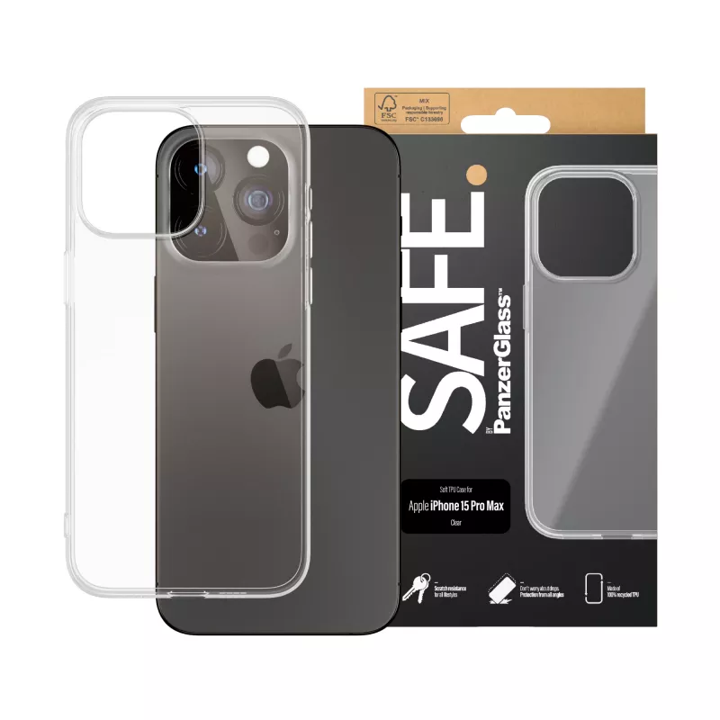 PanzerGlass SAFE. by ® TPU dėklas permatomas iPhone 15 Pro Max