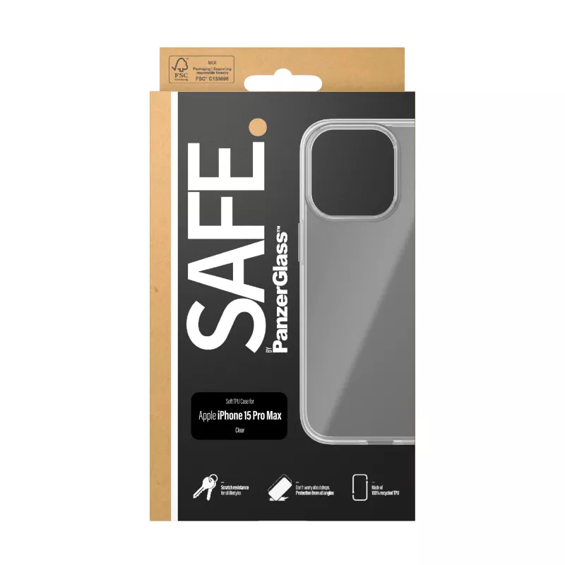 PanzerGlass SAFE. by ® TPU dėklas permatomas iPhone 15 Pro Max