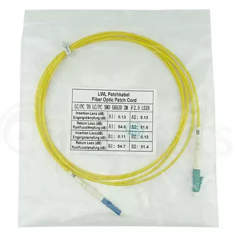 Šviesolaidinis kabelis BlueOptics SFP2121BU2MS LC G.657.A1 2 m Geltonas