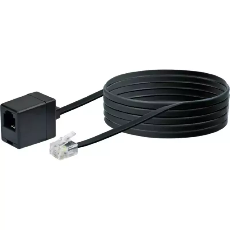 Tinklo kabelis Schwaiger 10m RJ-11 - RJ-11 Juoda