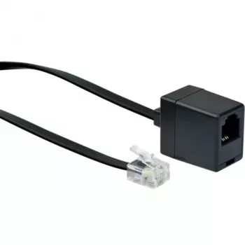 Tinklo kabelis Schwaiger 10m RJ-11 - RJ-11 Juoda