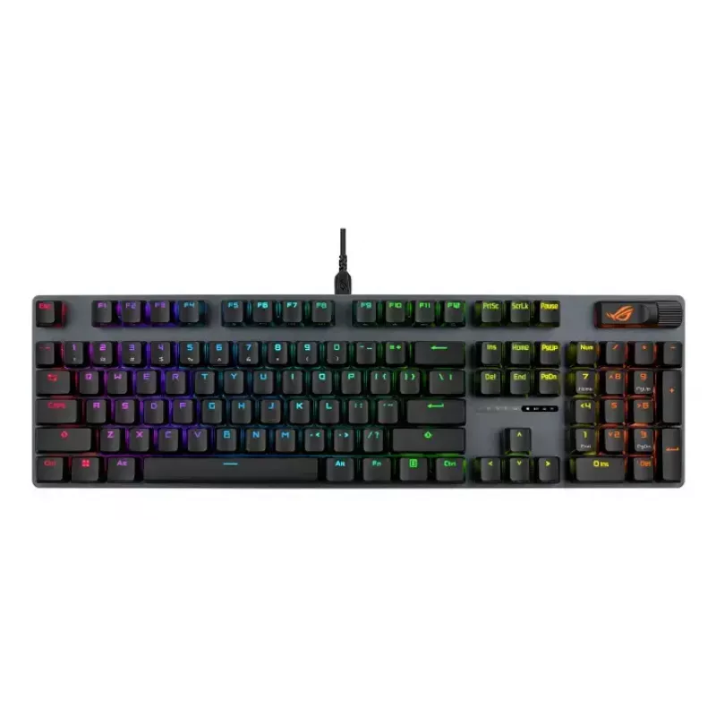 Mechaninė žaidimų klaviatūra ASUS ROG Strix Scope II X — Pilno dydžio, USB, RGB, šveicariška klaviatūros išdėstymas, juoda