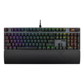 Mechaninė žaidimų klaviatūra ASUS ROG Strix Scope II X — Pilno dydžio, USB, RGB, šveicariška klaviatūros išdėstymas, juoda