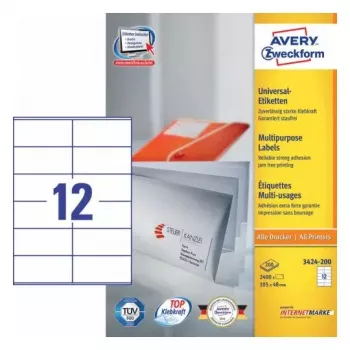 Lipnusis etiketė Stačiakampis AVERY 3424-200