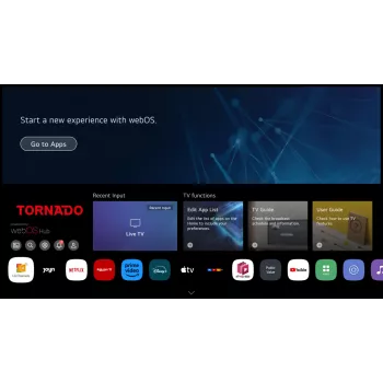 TORNADO 65US4301X | 65” 4K berėmės WebOS išmanusis televizorius su balso nuotolinio valdymo pulteliu