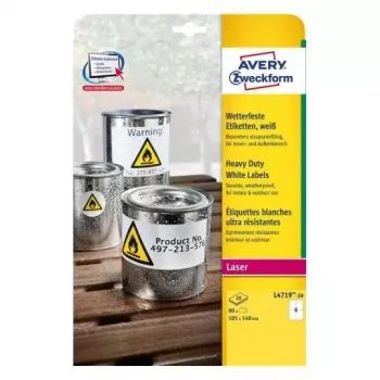 Lipnios spausdintuvo etiketės Avery L4719-20