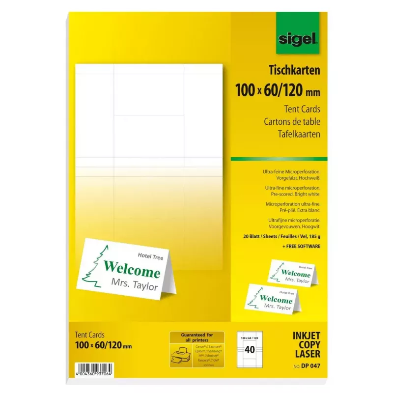 Nelipnios spausdintuvo etiketės Sigel DP047