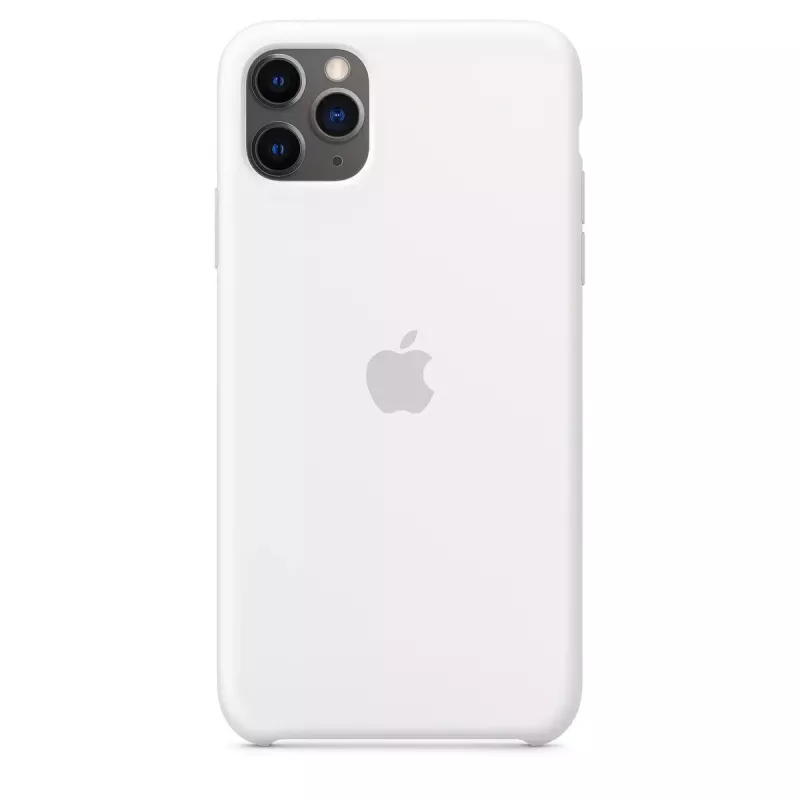 Silikoninis dėklas Apple iPhone 11 Pro Max — silikoninis, baltas, tinka 6,5 colio