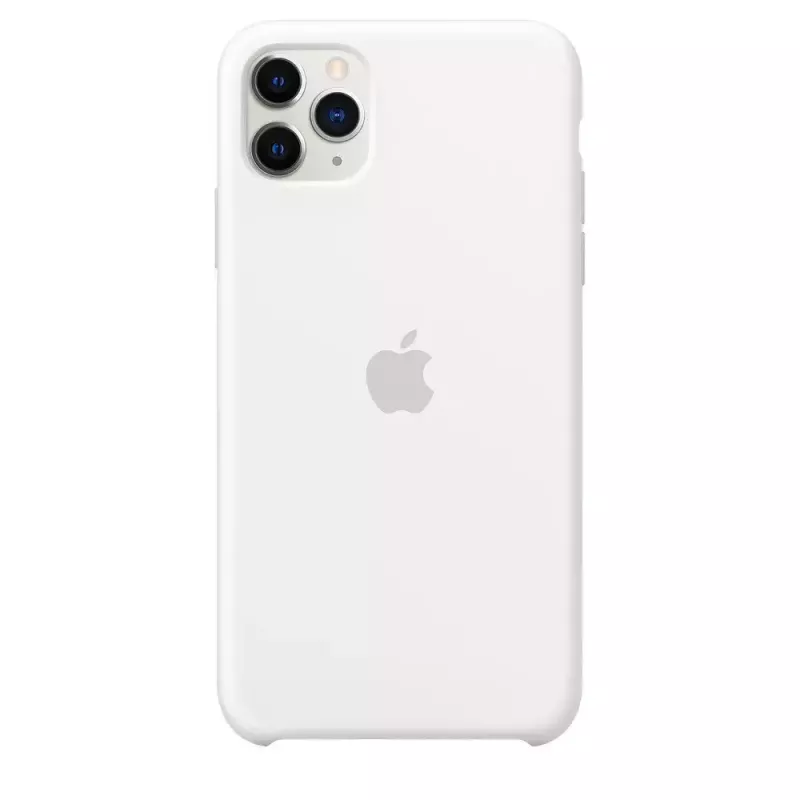 Silikoninis dėklas Apple iPhone 11 Pro Max — silikoninis, baltas, tinka 6,5 colio