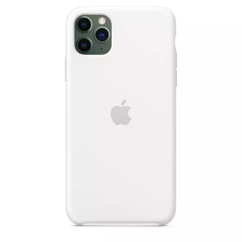 Silikoninis dėklas Apple iPhone 11 Pro Max — silikoninis, baltas, tinka 6,5 colio