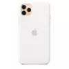 Silikoninis dėklas Apple iPhone 11 Pro Max — silikoninis, baltas, tinka 6,5 colio