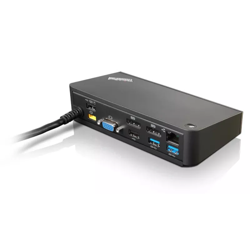 Lenovo 40A40090DK nešiojamojo kompiuterio dokas / prievadų replikatorius laidinis USB 3.2 Gen 1 (3.1 Gen 1) Type-A juodas