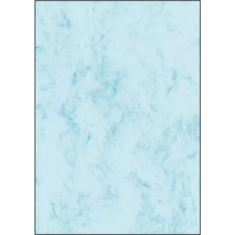 Marmurinis mėlynas meninis popierius, 100 lapų, A4 (21 x 29,7 cm), 90 g/m², Sigel DP261