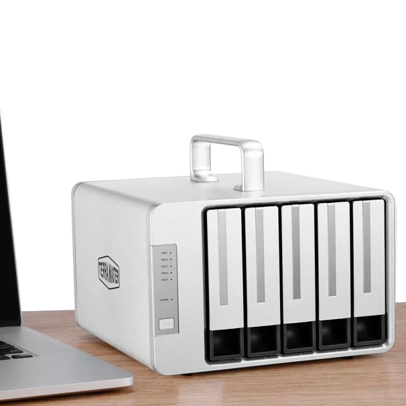 TerraMaster D5 Thunderbolt 3 disko masyvas 0 TB Stalinis Pilka