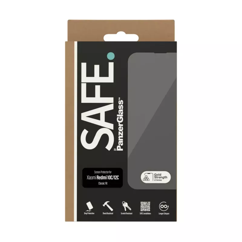 Ekrano apsauga PanzerGlass SAFE. by ® Xiaomi Redmi 10C atspari įbrėžimams ir smūgiams