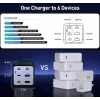 „Conceptronic“ 6 prievadų 200 W GaN USB PD įkroviklis su USB-C laidu, 4x USB-C, 2x USB-A, QC 3.0, PD 3.1, PPS