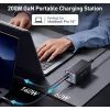 „Conceptronic“ 6 prievadų 200 W GaN USB PD įkroviklis su USB-C laidu, 4x USB-C, 2x USB-A, QC 3.0, PD 3.1, PPS