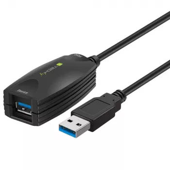Techly SuperSpeed USB3.0 aktyvus ilginamasis laidas 5 m juodas ICUR3050