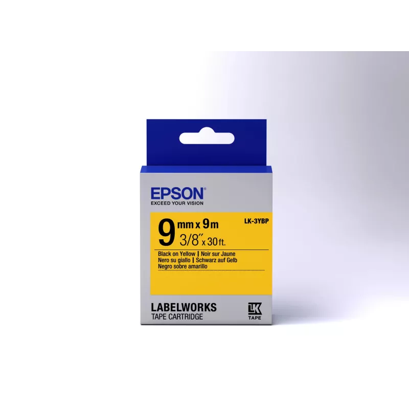 Epson Label Cartridge Pastel LK-3YBP Juoda/Geltona 9mm (9m)