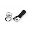 Raktų pakabukas TROIKA TWISTER Juodas Sidabrinis Oda Metalas 16mm 9mm