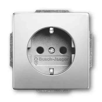 Kišeninis lizdas Busch-Jaeger 2011-0-3850 CEE 7/3 2P+E 250 V 16 A Nerūdijantis plienas sidabrinis 71×41 mm