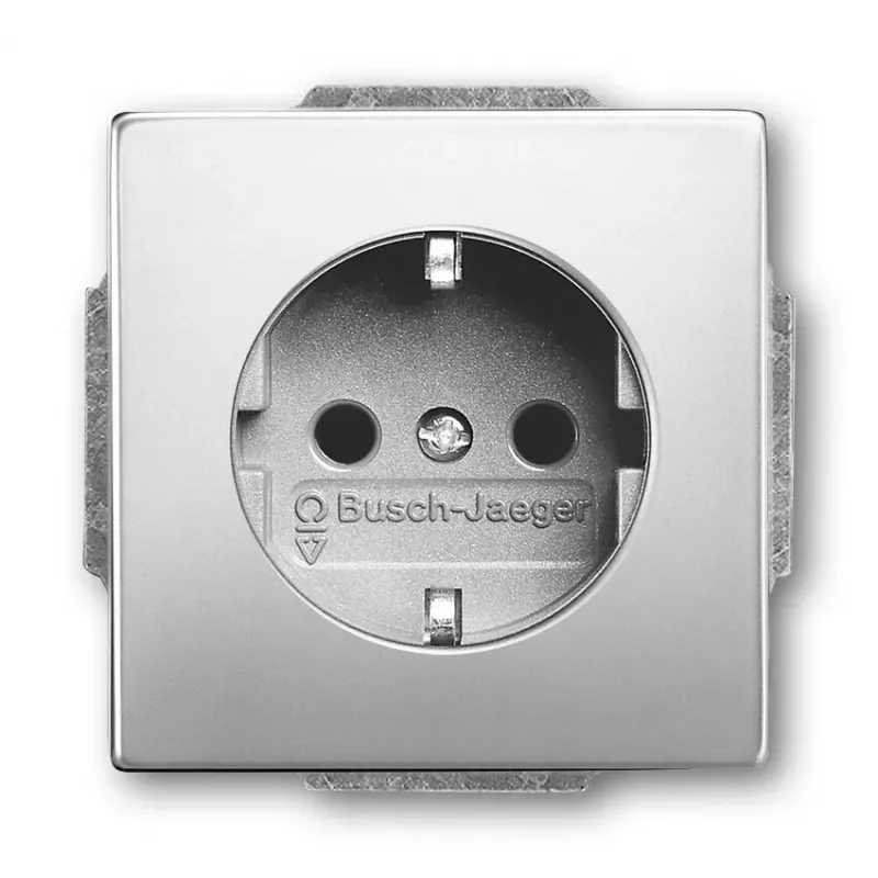 Kišeninis lizdas Busch-Jaeger 2011-0-3850 CEE 7/3 2P+E 250 V 16 A Nerūdijantis plienas sidabrinis 71×41 mm